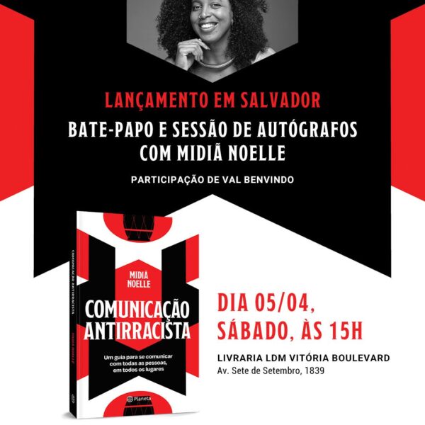 Midiã Noelle lança livro sobre comunicação antirracista em Salvador (BA)