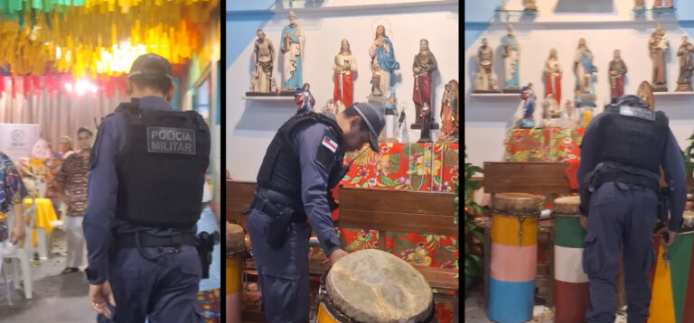 PM do Amazonas é denunciada por racismo religioso após interromper ritual de Tambor de Mina e apreender instrumentos sagrados